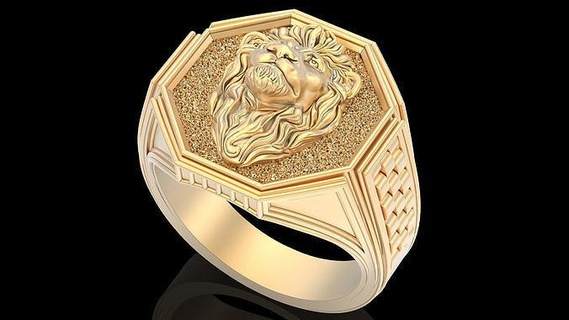 león hombre anillo plata oro imprimible joyería joya símbolo 3d modelo diseño tendencia Moda estatua fantasia escultura anillos rolex 3d print model - Mito3D