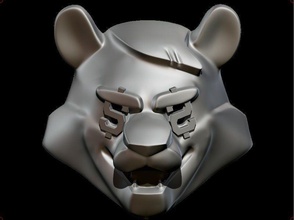 leão mascarar tigre animal airsoft cosplay playboy 3dshophelmet dinheiro ilustração jogos brinquedos acessórios 3d print model - Mito3D