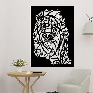 lion motifs wall sculpture 2d decor tatto vector line art surfing decoration 3d print model - Mito3D