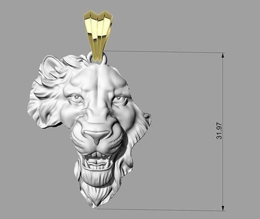 lion necklace form map africa gold jewelry printable jewel jewellery best sculpt design necklaces 3d print model - Mito3D