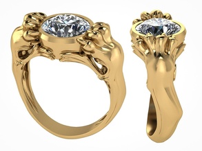 león pata anillo v2 joyería joya boda pulsera colgante pendiente pendientes hombres gemelos oro plata platino crucifijo cruzar anillos imprimible 3d print model - Mito3D