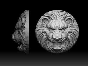 lion pende modèle 3d la sculpture art tête décor lev lew de bijoux pendentif or pierre d'argent joyau nature zbrush statue pendentifs 3d print model - Mito3D