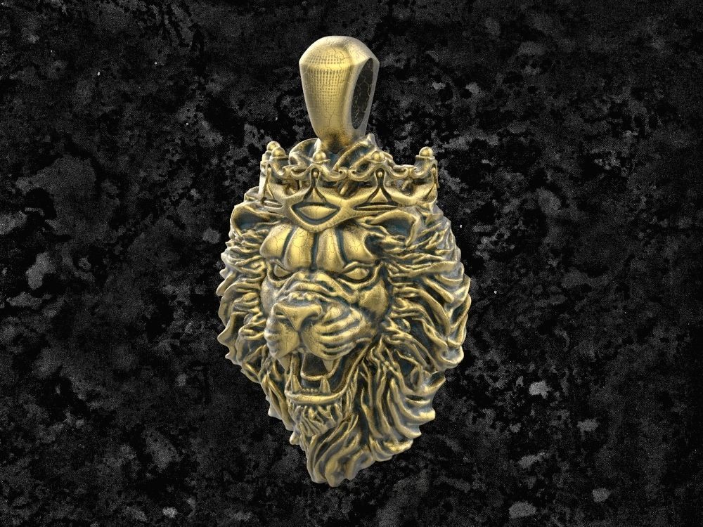 leone pendente gioielli ciondolo argento stampabile la collana oro ciondoli 3D print model - Mito3D