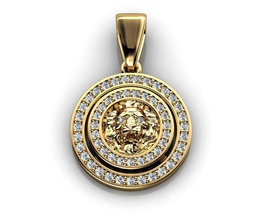 lion pendentif bijoux or le diamant blanc d'argent la livre sterling platine pendentifs 3d print model - Mito3D