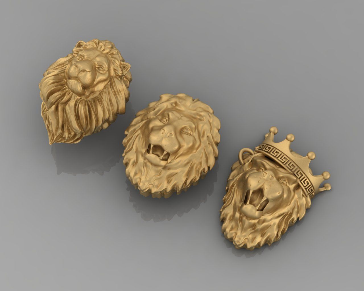 lion pendentif or argent bague imprimable diamant bijou bijoux mariage engagement gemme brillant mode saphir animal nature sauvage collier 3D print model - Mito3D