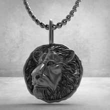 lion pendentif bijoux art or argent imprimable pendentifs 3d print model - Mito3D