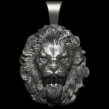leone pendente bas sollievo stampa design decorazione gioielleria scultura monumento animale gatto arte squillare oro platino ciondoli scarica 3d argento 3d print model - Mito3D