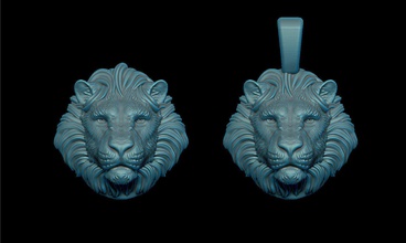 lion pendant sculpture animal statue mammal wild cat africa nature safari silver printable leon leones savanna wildebeest biker relief jewelry pendants 3d print model - Mito3D