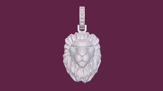 lion pendant jewelry silver diamond jewel jewellery printable gem engagement animal gold pendants 3d print model - Mito3D