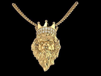 lion pendant jewelry ouro pedras pendants 3d print model - Mito3D
