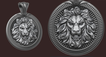 lion pendant art design jewerly leon relief sculpture jewellery animal sculptures jewelry pendants 3d print model - Mito3D