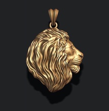 lion pendentif bijoux or d'argent joyau la nature zbrush maillage collier le tigre l'émail de colère rugissant lionne l'afrique sauvage animal tête pendentifs 3d print model - Mito3D