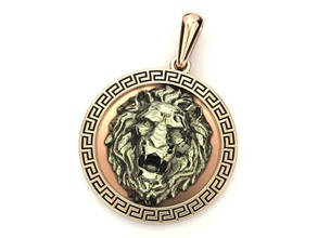 lion pendentif bijoux d'impression 3dprinted imprimable de la conception joyau or mode printabl l'impression le prototypage d'argent pendentifs 3d print model - Mito3D