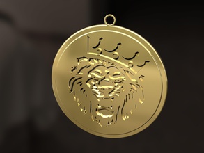 aslan kolye takı parlayan altın lüks zarif bir heykel Kral orman 3d print model - Mito3D