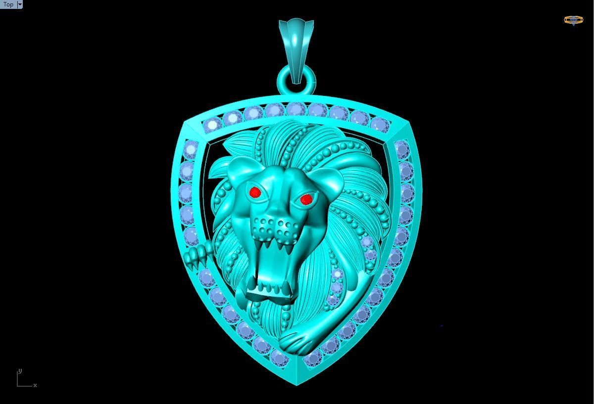 lion pendant - mens pendants jewelry womens ring bracelet necklace earrings luxury diamond gem sapphire ruby gold silver fashion pearl 3D print model - Mito3D