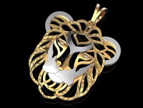 lion pendant 2 jewelry print 3dprinted jewellery printable design jewel golden fashion printabl printing gold other prototyping silver pendants 3d print model - Mito3D