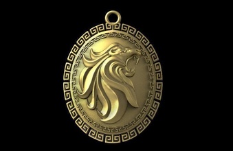 lion pendant 5 animal feline jewelry jewel fashion art pendants 3d print model - Mito3D