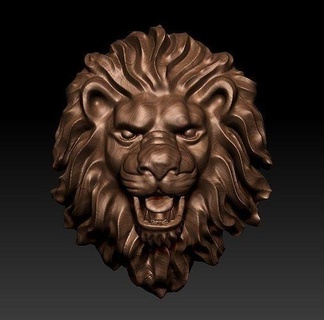 lion pendant closed mouth 3d print model animal bas relief jewellery decoration sculpture art gold jewel zbrush mesh necklace tiger jewelry angry roaring lioness necklaces 3d print model - Mito3D