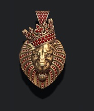 leone ciondolo di diamanti della corona gioielli oro argento gioiello tigre arrabbiato scoppiettante ghiaccio ghiacciato out diamante gemma molto utile mammifero ciondoli matrimonio bulgaro 3d print model - Mito3D