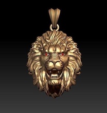 lion pendentif œil gemme bijoux or calcul argent bijou nature zbrush obj stl vêtements engrener collier tigre colliers glacé pendentifs 3d print model - Mito3D