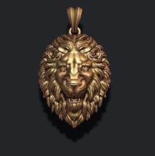 leão pingente de novo jóias ouro prata jóia natureza zbrush malha colar tigre esmalte irritado rugindo leoa áfrica selvagem tigr animais pingentes 3d print model - Mito3D