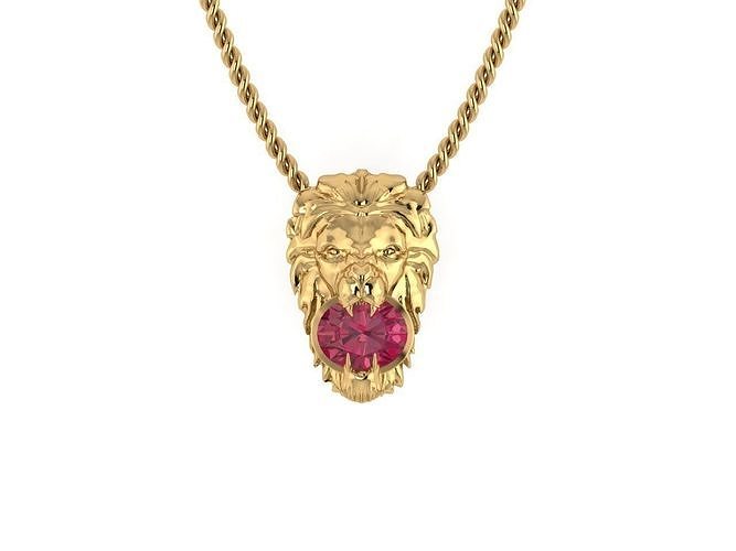lion pendants jewelry gold silver diamond jewellery interior design printable gem fashion ring engagem wedding engagement necklace pendant animal 3D print model - Mito3D