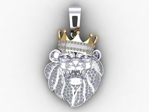Lion pendentifs or bijoux platine conception pendentif argent gemme ange secours Thienthan Kimcuong trangsuc panthère 3d print model - Mito3D