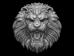 leone sollievo pendente or parete testa bas design decorazione gioielleria scultura animale arte oro platino leo ciondoli casa arredamento 3d print model - Mito3D