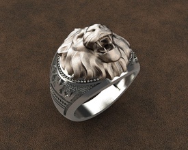 leão anel prata imprimível diamante gatinha impressão puma ouro jóia moda beleza siamês visto animal homens mulheres gatinho joalheria argolas 3d print model - Mito3D
