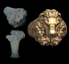 lion ring jewelry gold silver lionring lionhead printable fashion jewellery manring rings 3d print model - Mito3D