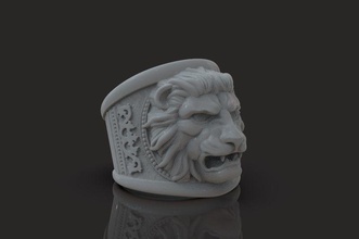 lion ring bijoux de l'anneau or la livre sterling joyau d'argent imprimable le platine bague en anneau mode les anneaux mens beauté art sculpter 3d print model - Mito3D