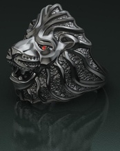 león anillo joyería joya diamante moda anillos 3d print model - Mito3D