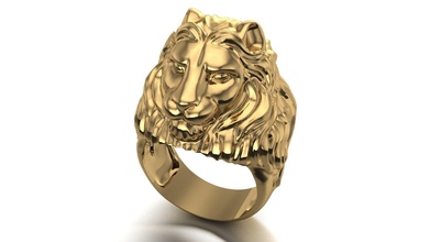 lion ring gold silver fashion shining wedding engagement diamond jewel brilliant jewelry teenager gift zeegold valentine animal men rings 3d print model - Mito3D