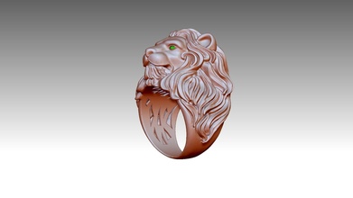 león anillo joyería joya oro plata dejé 3djewelry zbrushjewelry corazón diamante imprimible anillos 3d print model - Mito3D