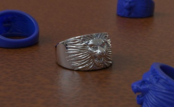 lion ring jewelry taiced printable silver gold fashion rings 3d print model - Mito3D