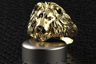 lion ring luxury gold head silver modern furry flora golden wild beautiful spa woman men jewel classical classic protection printable jewelry rings 3d print model - Mito3D