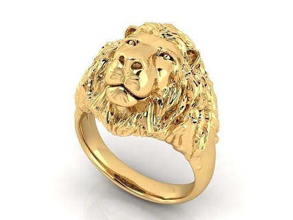lion ring jewelry rings gold printable silver jewel jewellery engagement fashion beauty sterling platinum lionring men punasaraj 3d print model - Mito3D