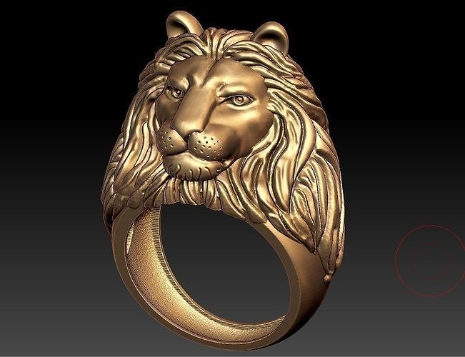 Leone squillare animale oro argento tigre simba gioielleria anelli 3D print model - Mito3D