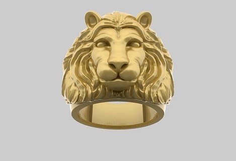 lion ring tiger jewelry art fox gold jents rings 3d print model - Mito3D