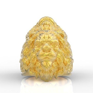 lion ring lion jewelry head lionface rings free gold shining sculpture lionjewelry  3d print model - Mito3D