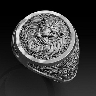 aslan yüzük yüzüğü Sanat takı yazdırılabilir altın Manring erkek kral Aslan Kral gümüş lüks zarif acımasız bisikletçi motorcu güçlü mücevher moda yüzükler 3d print model - Mito3D