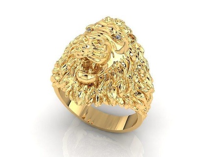 Löwe Ring Schmuck Ringe Gold druckbar Diamant Silber Engagement Luxus Mode Design Sterling Juwel Punasaraj brillant modern 3d print model - Mito3D