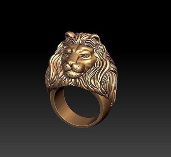Lion bague Lion bague Lion bague symba animal chat animaux argent or bijoux Lion visage bague anneaux 3d print model - Mito3D