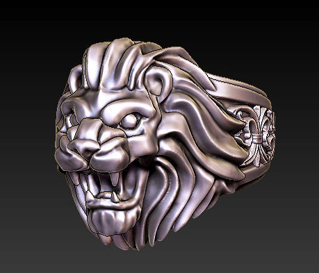 lion ring head jewelry hiphop lions badass biker bikers harley rocker animal skull skullring roaring tiger nightrider signet men rings 3D print model - Mito3D