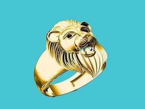 lion ring 14gm gold jewelry gents fashion silver artifecial stylish rings 3d print model - Mito3D