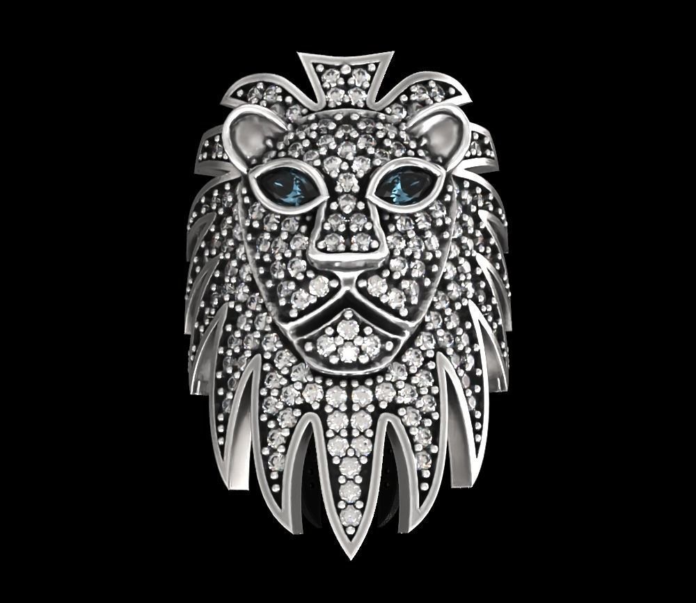 leão anel diamante joalheria ouro prata gatinha imprimível moda beleza gatinho Puma jóia 3D print model - Mito3D