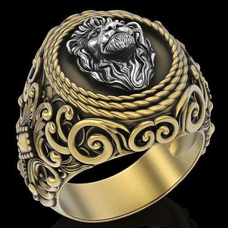 lion ring gold printable jewelry 3d model sterling fashion beauty platinum engagement wedding zbrush design trend fantasy silver rings 3d print model - Mito3D