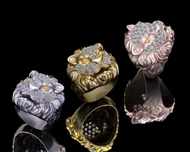 aslan yüzük takı gümüş yazdırılabilir elmas moda mücevher altın 18k 24k 10k 14k yüzükler 3d print model - Mito3D