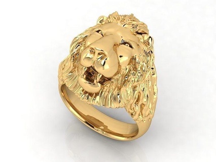 lion ring men jewelry rings gold diamond printable silver jewel jewellery wedding engagement fashion beauty lionring punasaraj 3d print model - Mito3D