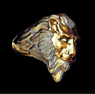 lion ring narasimha jewelry gold animals printable sculpture rings cat man avatar god indian vishnu 3d print model - Mito3D